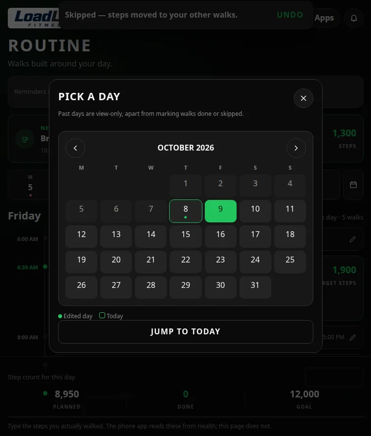 The Pick a day calendar